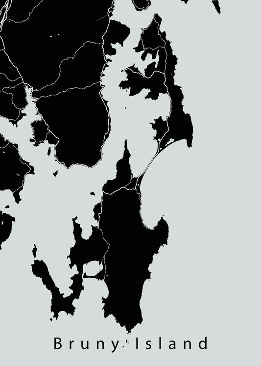 Bruny Island Map black