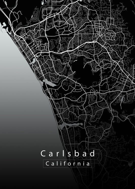 Carlsbad California City Map black