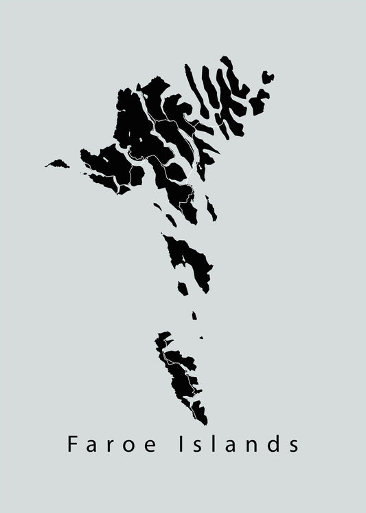 Faroe Islands Map black