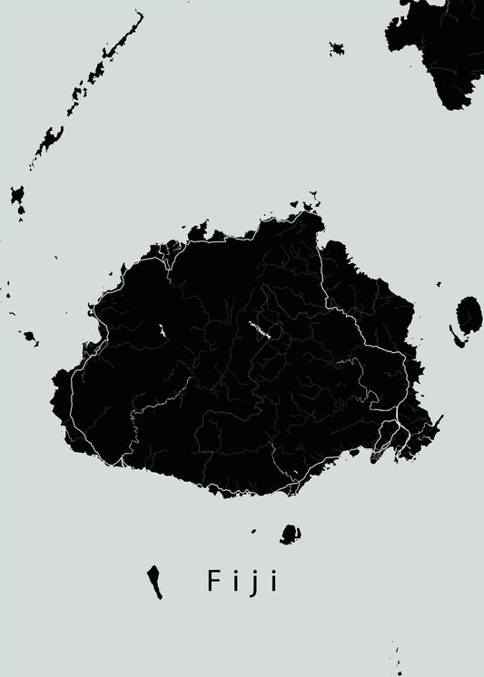 Fiji Island Map black