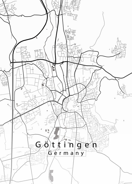 Gottingen Germany City Map white