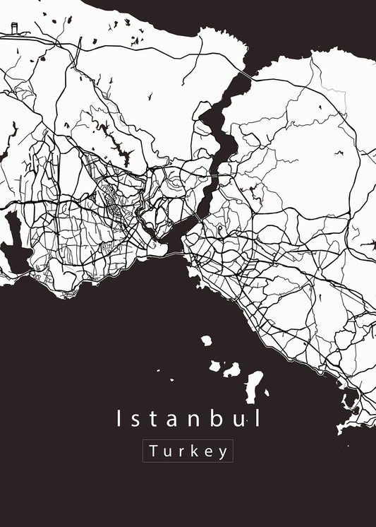 Istanbul Turkey City Map white