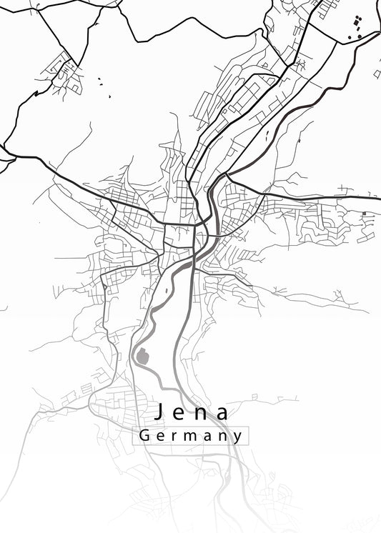 Jena Germany City Map white