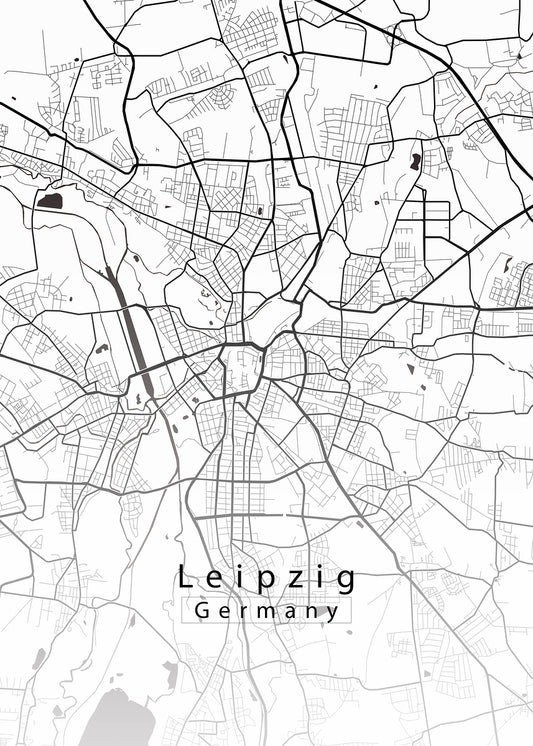 Leipzig Germany City Map white