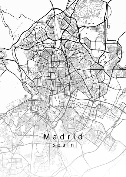 Madrid Sapin City Map white