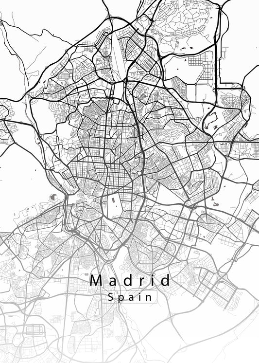 Madrid Sapin City Map white