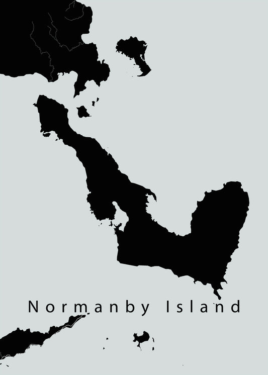 Normanby Island Map black