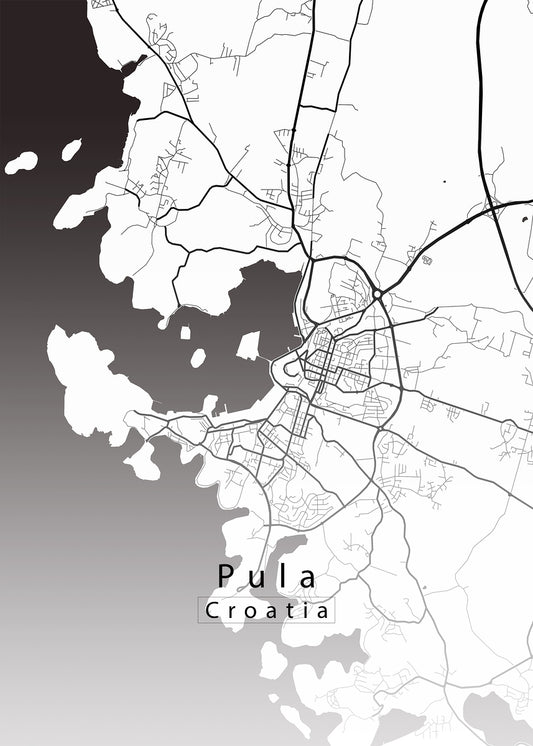 Pula Croatia City Map white