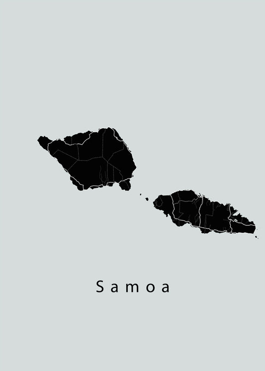 Samoa Island Map black