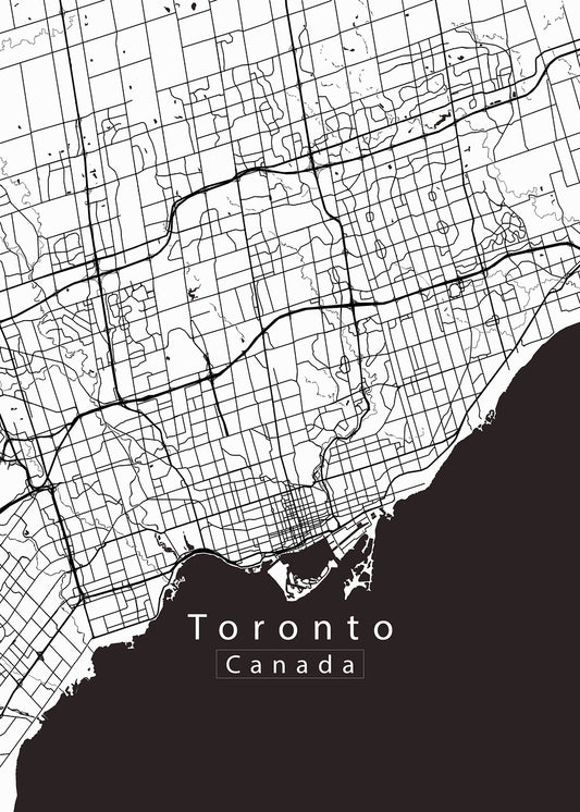 Toronto Canada City Map white