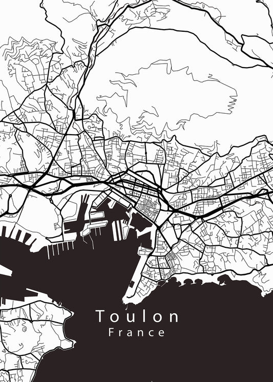 Toulon France City map white