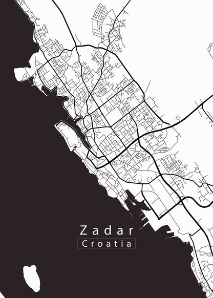 Zadar Croatia City Map white