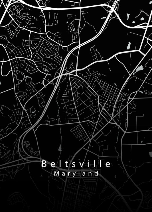 Beltsville Maryland City Map black