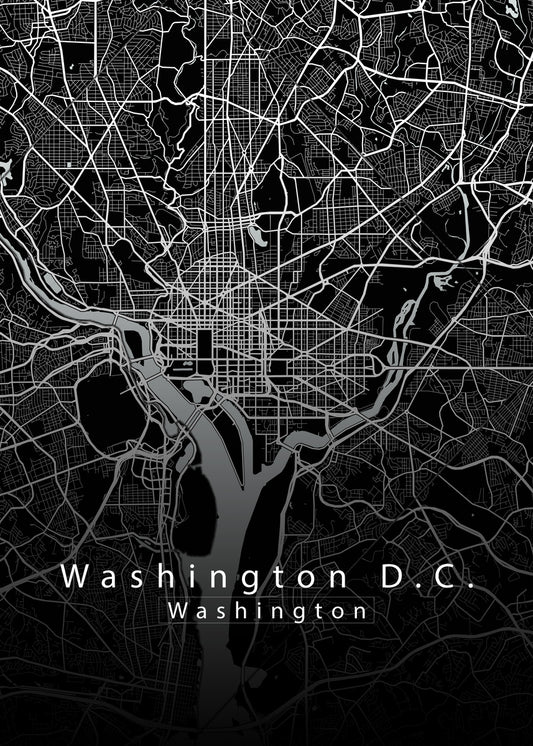 Washington D.C. City Map black