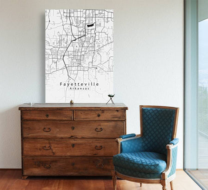 Fayetteville Arkansas City Map white