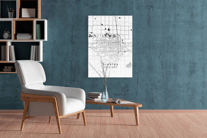 Greeley Colorado City Map white