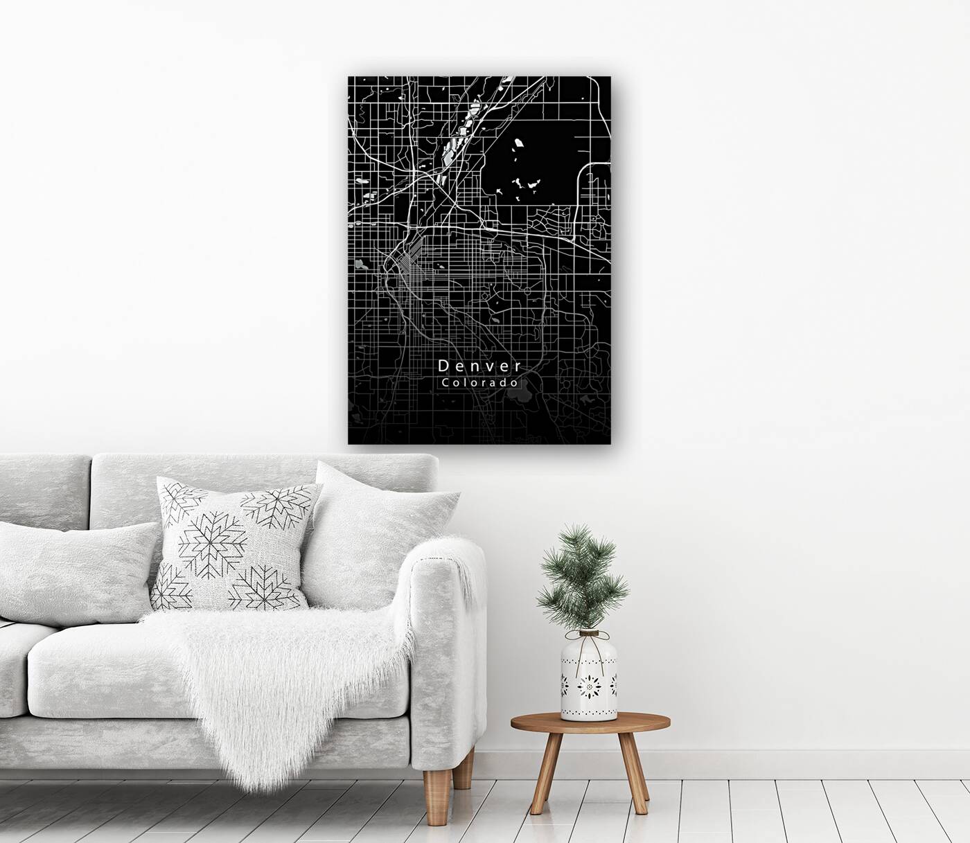 Denver Colorado City Map black