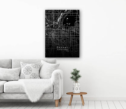 Denver Colorado City Map black