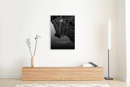 Los Angeles California City Map black