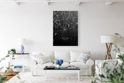 Dallas Texas City Map black