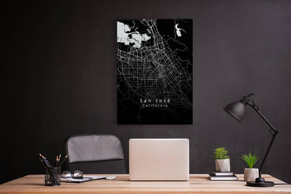 San Jose California City Map black