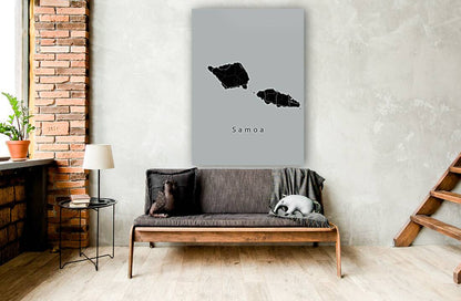 Samoa Island Map black