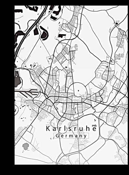 Karlsruhe Germany City Map white