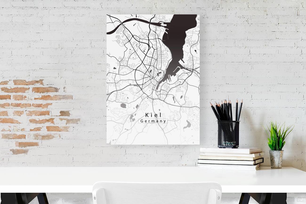 Kiel Germany City Map white