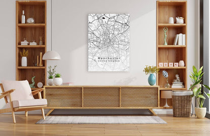 Manchester United Kingdom City Map white