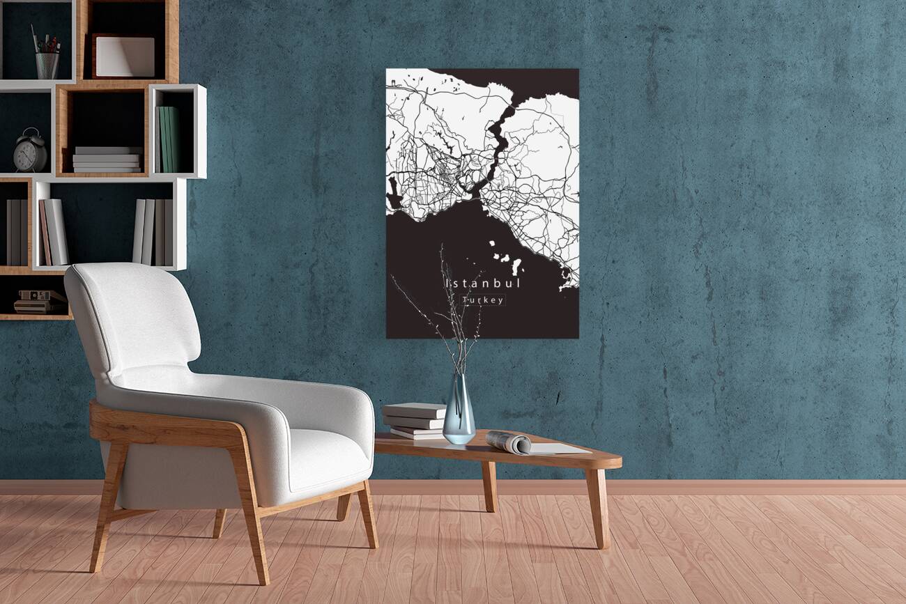 Istanbul Turkey City Map white