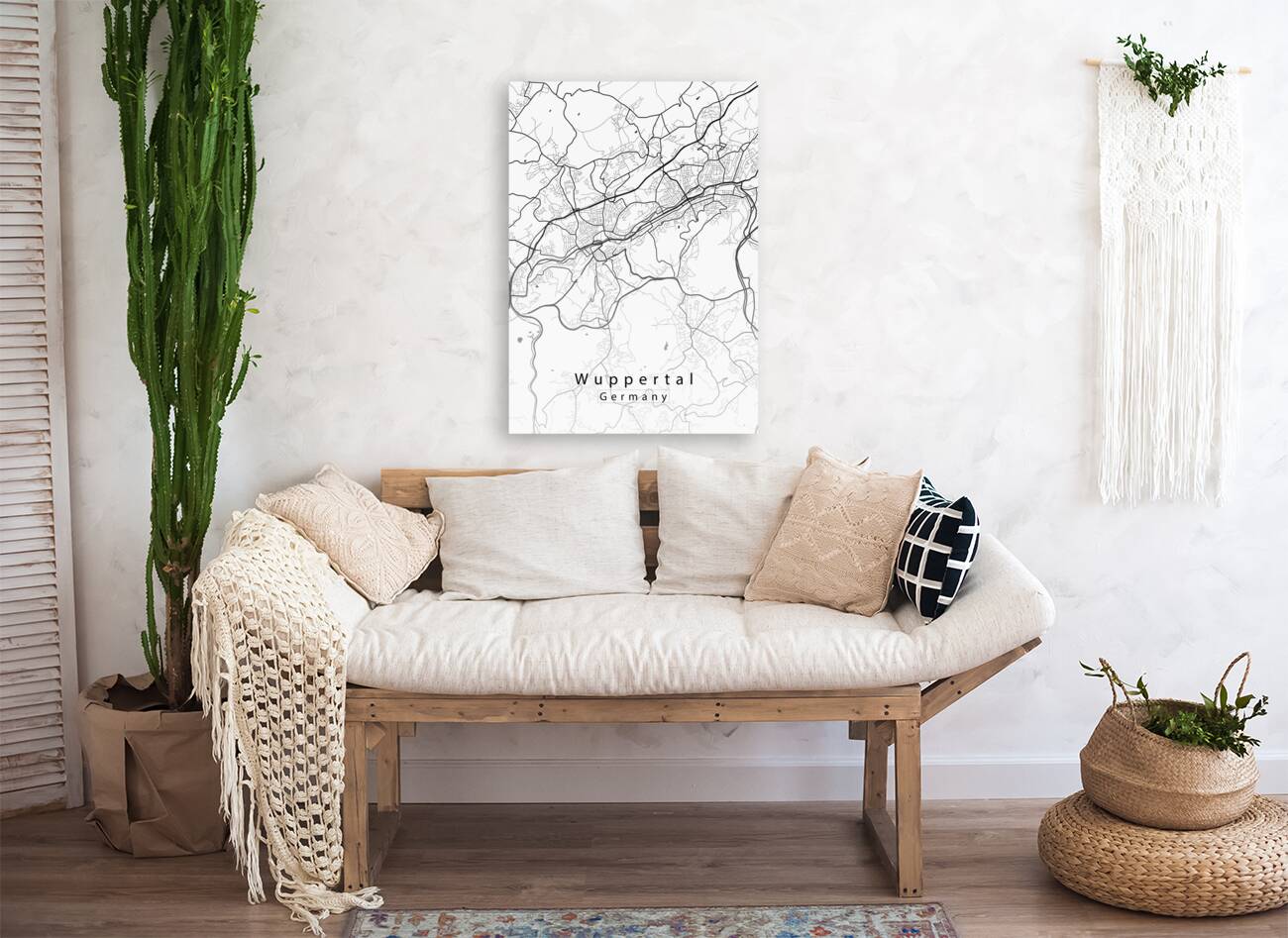 Wuppertal Germany City Map white